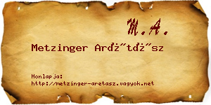 Metzinger Arétász névjegykártya